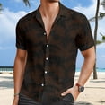 thumbnail image 2 of Mens Shirts Beach Loose Sports Business Casual Collar Button Open Short Sleeve Shirt Top L, 2 of 4