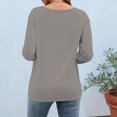 thumbnail image 6 of Bovxnpu 3/4 Length Sleeve Womens Tops, Cotton Casual Tunic Tops for Women Loose Dressy, Women's Fashion Printed T-shirt 3/4 Sleeves Blouse Round Neck Casual XXXXXL, 6 of 6