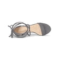 thumbnail image 5 of BLISSFUL STEP Women's Shoes Lace-Up Chunky Heel Open Toe Cross Strap Sandals Grey 9, 5 of 8