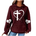 thumbnail image 1 of Chandails à Capuchon pour Femmes, Blouse à Manches Longues Imprimée Décontractée Sweat à Capuche, 1 of 5