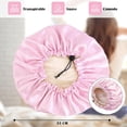thumbnail image 4 of Gorro de Satén Suave, Gorro de Dormir de Sedoso de Doble Capa, Gorros de Dormir de Satén Ajustable Todos los Peinados, Adecuado para Lavarse la Cara, Transpirable, Rosa, 4 of 4