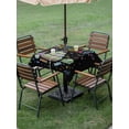 thumbnail image 3 of Outdoor Tablecloth with Umbrella Hole and Zipper, HAPPY BIRTHDAY Square Table Cloth 60x60 Inch Waterproof Tablecloth, Cartoon Cakes Candles Lines Painted Picnic Table Cover for Patio Camping, 3 of 7