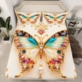 thumbnail image 2 of Homewish Colorful Crystal Butterfly 3pcs Twin Sheet Sets for Teens Boys Girls,Abstract Gradient Twin Fitted Sheet,Bling Glitter Breathable Flat Sheet,Ultra Soft Home Decor, 2 of 7
