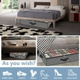 thumbnail image 3 of Homyfort 32 Pairs Under Bed Shoe Storage Organizer , Foldable Underbed Shoes Rack Container Box with Clear Window Handles for Men ,Women ,Kids (Rhombus Gray), 3 of 8