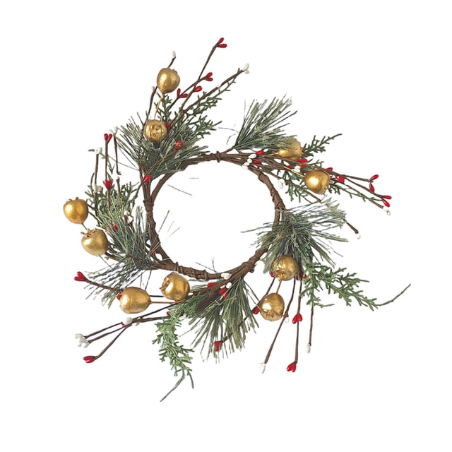 Girlanda Decoraciones de Navidad Decoración de Mesa de Navidad Corona de Velas Hoja Artificial Anillo de Velas Corona de Velas Decoración Del Hogar