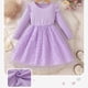 thumbnail image 3 of Vestido de cuello redondo y manga larga para niñas Vestido de cuello redondo y manga larga para niñas Falda de malla elegante Vestido de princesa elegante para niñas pequeñas Vestido de poliéster para, 3 of 5