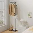 thumbnail image 2 of Coat Rack, Portable L-shaped Clothes Rack with Hook, Modern Hanger, Sturdy Freestanding Metal Clothing Rack, Used in Bedroom, Entrance and Living Room, 15.3 x 10.2 x 70.8 inch, Black, 2 of 9