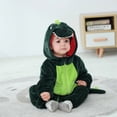 thumbnail image 1 of Pelele infantil de dinosaurio para bebé, mono de franela con dibujos de animales, ropa para recién nacido, traje con capucha para bebé, 1 of 3