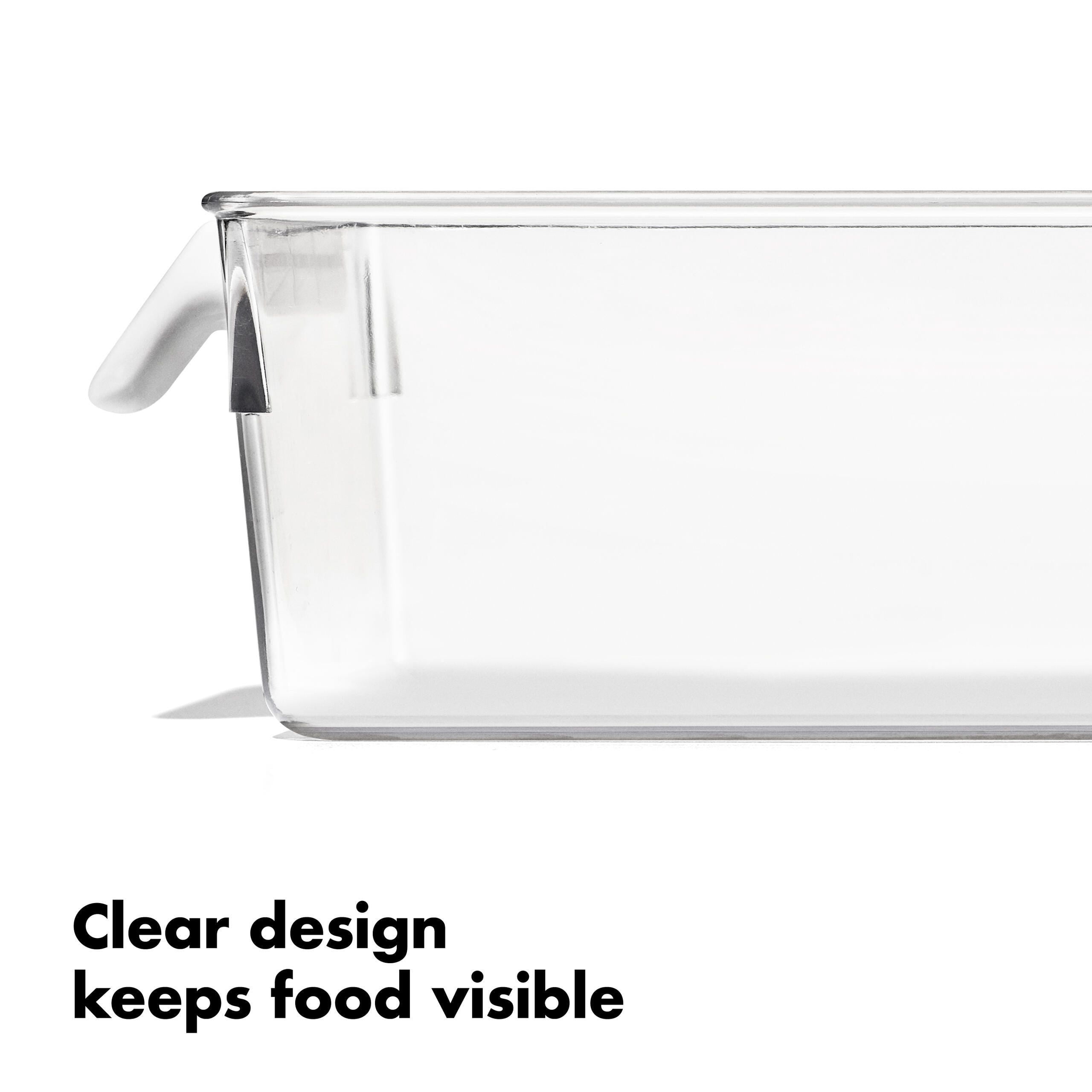 OXO Refrigerator Organizer Container with Handle, 5-Inch x 14-Inch, Clear
