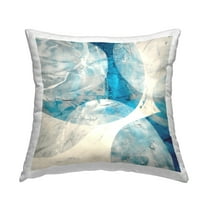 Stupell Industries Overlapping Blue Abstract Shapes Square Decorative Printed Throw Pillow, 18 x 18