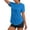 Blue, variant on APEXFWDT Women's Quick Dry Active T-Shirt Short Sleeve Crew Neck Curved Hem Athletic Tops,XL,Blue