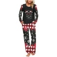 thumbnail image 3 of Feancey Women's Pjs Sets Christmas Tree Print Sleepwear Long Sleeve Ruched Tops High Waist Pants Pajama Set Holiday Casual Loose Loungewear Outfits Red S, 3 of 7