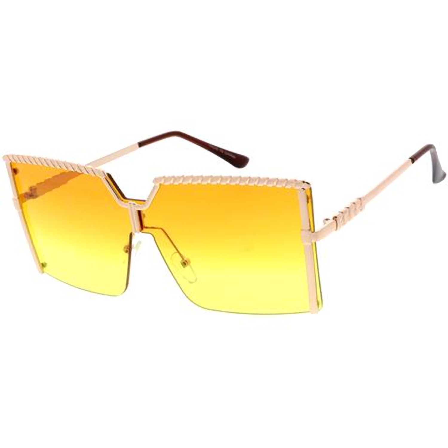 Square Candy Lens 80s Retro Fashion Aviator Sunglasses