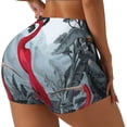 thumbnail image 2 of Kdxio Flamingo On The Jungle Print Workout Shorts for Women Seamless Soft Smooth Gym Yoga Scrunch Active Shorts, 2 of 5
