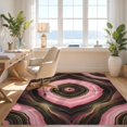 thumbnail image 3 of Design&I 9'x12' Washable Area Rug Blush Mineral Geode Inspired Veined Swirls Gilded Pink Abstract Refined for Dining Room, Basement, Large Office, Snag-Free, 3 of 7