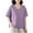 Purple, variant on hotojiny Cotton Linen Tops for Women Casual Loose Half Sleeve T Shirt Vintage Breathable Summer V Neck Plus Size Basic Tee