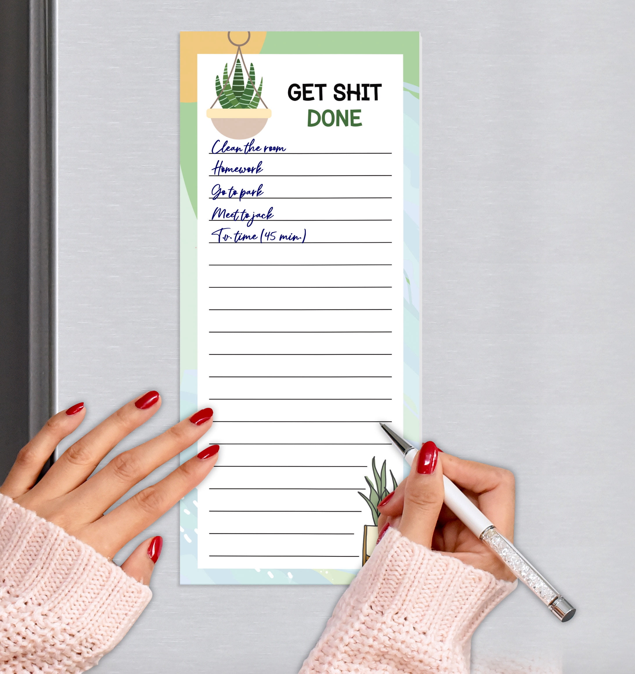 Inkdotpot Pack of 3 Magnetic Fridge To-Do List Notepads- Magnetic Memo Pads For Refrigerator-(50 Sheets Each)-1R