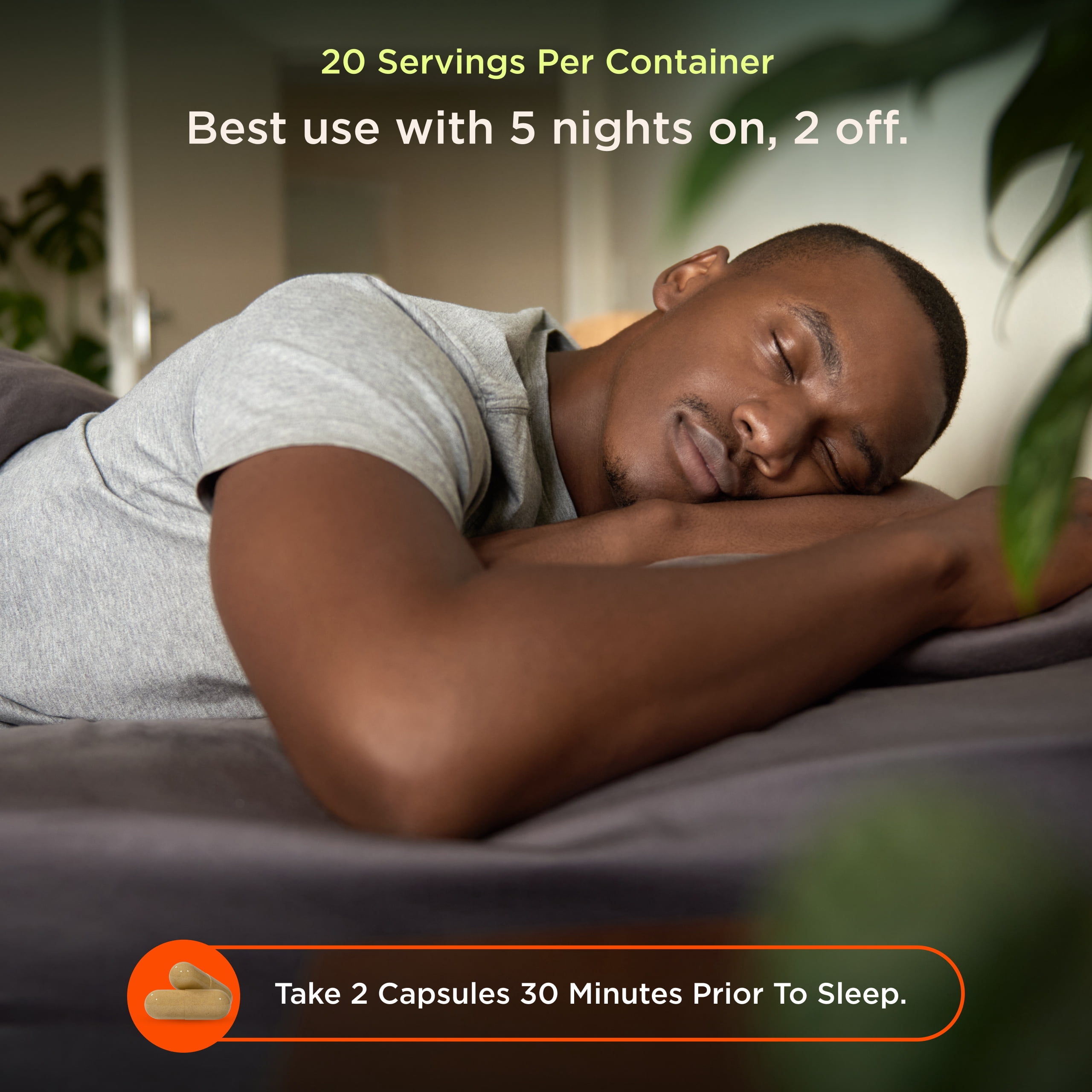 The Genius Brand Genius Sleep Aid - Gentle, Effective, All-Natural & Fast-Acting - Non-Habit Forming - Vegan, Gluten-Free & Non-GMO - 40 Veggie Capsules