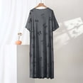 thumbnail image 5 of Nightgown for Women Cotton Long Night Gown Short Sleeve Nightdress Sleepshirt Soft Sleepwear Dark Gray XXL, 5 of 5
