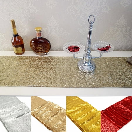 Bestller 12''x108'' Gold Sequin Table Runner Wedding Party Decorations Table Decoration Valentine's Day Decoration