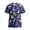 Navy, variant on Womens Scrub Tops V Neck Cartoon Short Sleeve Medical Scrubs Easy Care Comfort Medical Uniform with Pockets, L