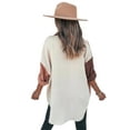 thumbnail image 4 of Kmbangi Women's Blouse Contrast Color Stitching Long Sleeve Lapel Button Closure Loose Versatile Casual Shirt Tops, 4 of 7