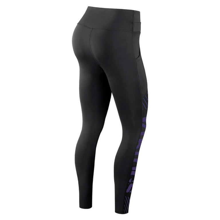 Women s Nike Black Minnesota Vikings Yard Line Crossover Leggings Walmart
