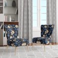 thumbnail image 2 of Designart "Roses Of Cobalt Blue Renaissance III" Blue Rose Pattern Upholstered Accent Chair - Cottage Arm Chair For Bedroom, 2 of 5