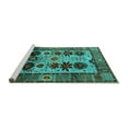 thumbnail image 2 of Ahgly Company Machine Washable Indoor Rectangle Oriental Turquoise Blue Industrial Area Rugs, 5' x 7', 2 of 4