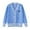 Sky Blue, variant on Bobifish Big Girls Black & White V-Neck Cardigan Sweater Stripe Trim Letter "K" Badge Detail Button Down Long Sleeve Knitted Preppy Kids Outerwear