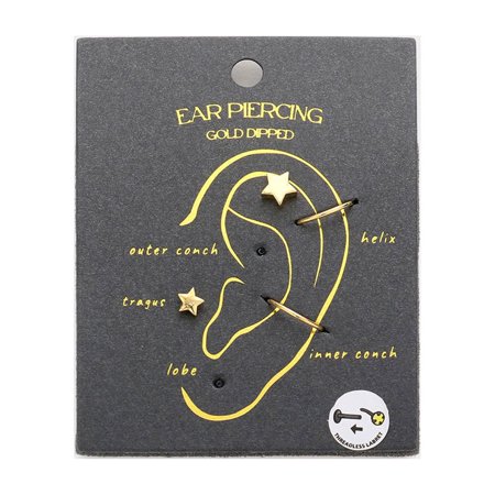 Gold Secret Box _ 14k Gold Dipped Metal Star Endless Hoop 4pcs Ear