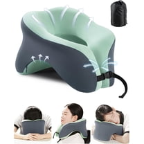 Travel Pillow for Airplanes with 360 Head Support,Memory Foam 2-in-1 Neck Pillow Airplane,Travel Neck Pillow with Storage Bag,Adjustable Clasp for Travel,Home,Office,and Gaming