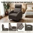 thumbnail image 4 of FunniHomi Recliner Chair Small Recliner Adjustable Reclining Chair Single Sofa with Padded Seat Backrest for Living Room Bedroom, Brown, 4 of 6