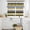 Yellow, variant on Sage Green Black Stripe Kitchen Curtains Sets for Windows 36 Inch Length, Modern Abstract Coarse Striped Rod Pocket Window Treatments Tier Curtains and Valances Set for Bedroom/Bathroom