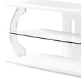 thumbnail image 2 of Benjara 72" Wooden TV Stand With Spacious Glass Shelf-Color:White and Clear, 2 of 4