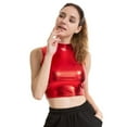 thumbnail image 2 of Baywell Women's Metallic Shining Camisole Club Party Glitter Disco Sparkle Cami Top Red S-XXL, 2 of 6