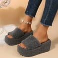 thumbnail image 4 of Wensltd Thick Sole Slippers for Women Open Toe Fleece-Lined Fashion Casual Comfortable Indoor Slippers, 4 of 9