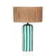 thumbnail image 1 of Lámpara de mesa Tov Furniture Ravello de papel maché a rayas verdes, 1 of 5
