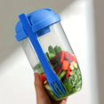 thumbnail image 1 of 1L Portable Bottle Salad Container Breakfast Salad Bowl School Lunch Box Food Storage Bento Box Containers Kitchen Accessories Blue, 1 of 6