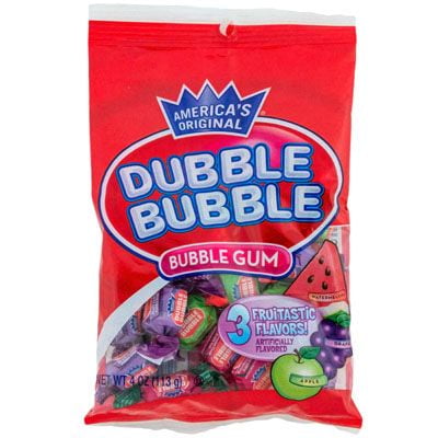 Dubble Bubble Fruit Flavored Bubble Gum, 3.3 oz