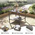 thumbnail image 5 of UDPATIO Balcony Furniture 5 Piece Patio Furniture Set, Outdoor Grey Wicker Chairs with Ottoman, Grey, 5 of 9