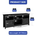 thumbnail image 6 of Uforic 59" TV Stand for 65" TV - Black Entertainment Center with Storage Cabinets, Open Shelves, 24-Color LED Light Strip & Integrated Power Strip, Ideal for Living Room or Bedroom Media Console, 6 of 7