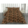 thumbnail image 2 of Ambesonne Geometric Quilted Coverlet 3 Pcs, Graffiti Art Earthy Back, Queen Size, Brown and Burnt Orange, 2 of 4