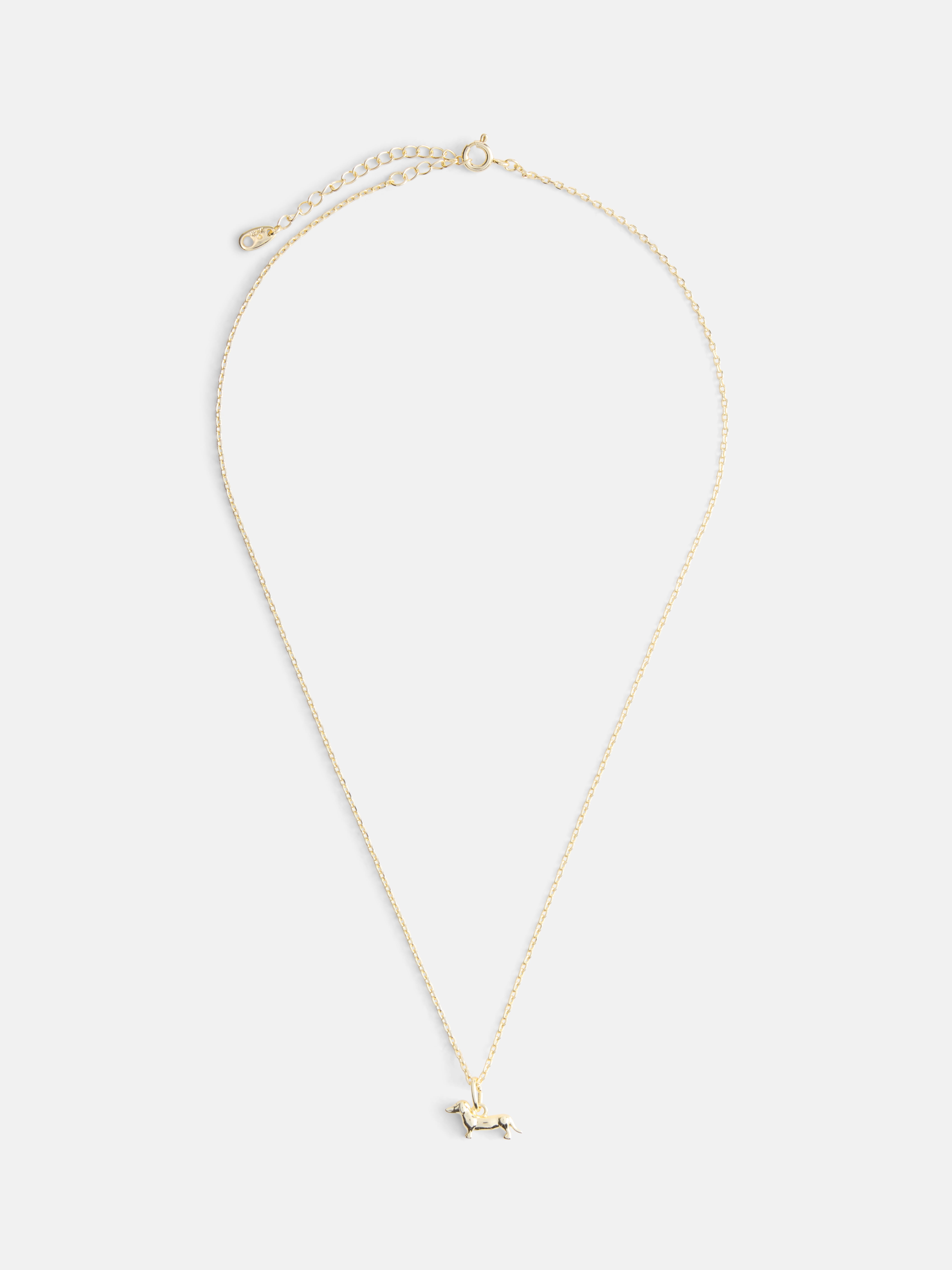 Free Assembly Women's Demi Fine 14K Gold Plated Dachshund Pendant Necklace, 16" + 2" Extender