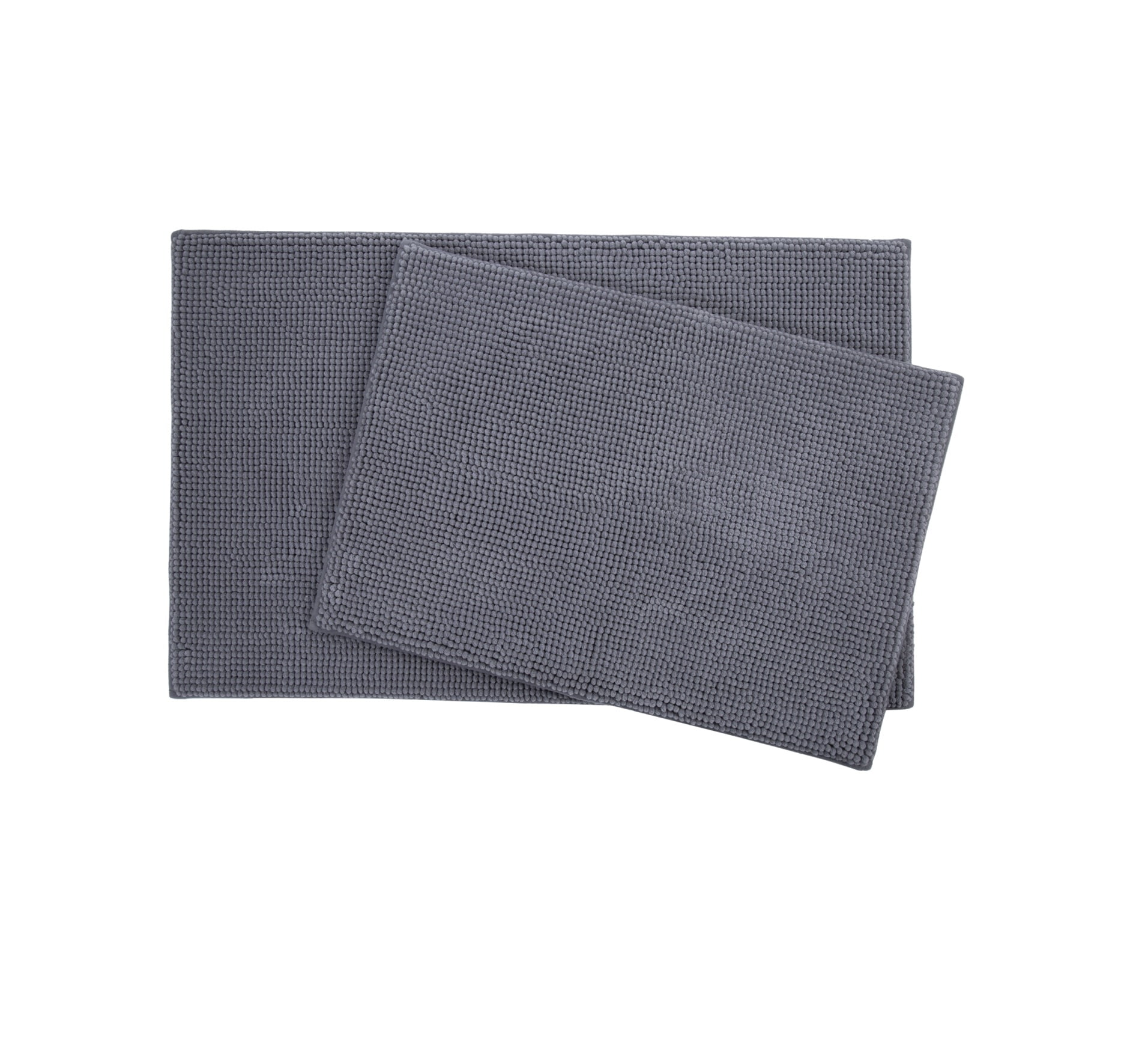 Home Night Owl Gray Memory Foam Bath Rug Set 2Pieces