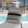 thumbnail image 5 of Lounge Chair Outdoor Set of 2, Outdoor Chaise Lounge Chairs with Side Table & Adjustable Headrest, Outdoor Lounge Chair with 5 Adjustable Position, Patio Chaise Lounge Chair for Beach, Yard, Pool,Grey, 5 of 6
