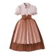 thumbnail image 5 of Vestido Formal de Manga Corta Vestido de Malla de Solapa de Color Sólido para Niños con Mangas Hinchadas Y Falda en Capas, Cintura de Contraste con Arco, Casual Y Cómodo para Niños de Mediano a Grande, 5 of 7