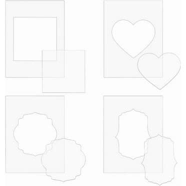 4 Styles Rectangle Frame Acrylic Embossing Folders 5.9x4.5inch Clear Embossing Diffuser Set for Card Making Scrapbooking and Other Paper Crafts 3mm Thick DIY