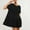Black, variant on Hvot&aat 2025 Summer Women's Short Sleeve Mini Pleated Dress Casual Loose Crew Neck Flowy Swing Tunic Dresses