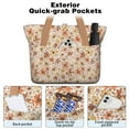 thumbnail image 2 of Floral Women's Large Foldable Tote Bag with Zipper - 20L Travel Carryall Shoulder Bag Weekender Handbag for School, Work, Gym, Shopping - Fits 15.6" Laptop, Folds Into Pouch, Brown, 2 of 6